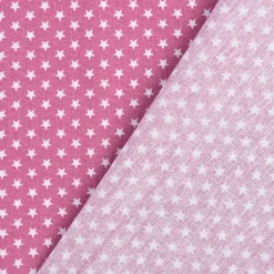 Baumwollstoff Mini Sterne beere mauve weiß 1,40m Breite