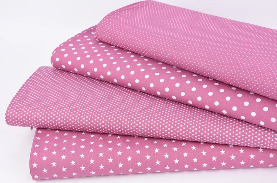 Baumwollstoff Mini Sterne beere mauve weiß 1,40m Breite