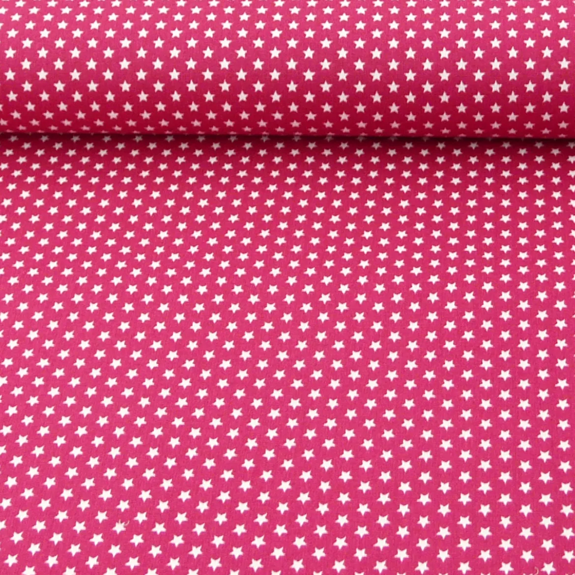 Baumwollstoff Mini Sterne cerise pink weiß