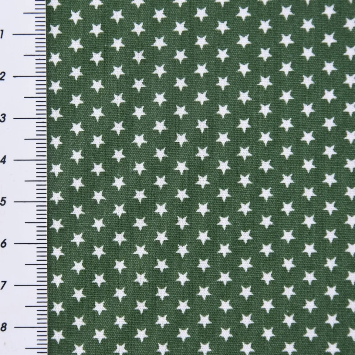 Baumwollstoff Mini Sterne dunkelgrün weiß 1,40m Breite