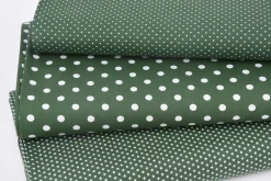 Baumwollstoff Mini Sterne dunkelgrün weiß 1,40m Breite
