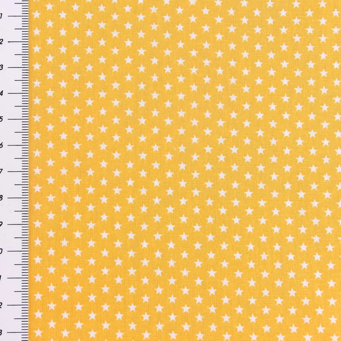 Baumwollstoff Mini Sterne gelb weiß