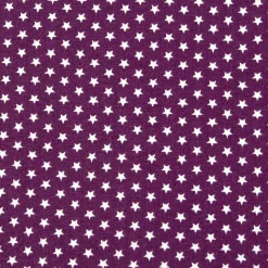 Baumwollstoff Mini Sterne lila aubergine weiß