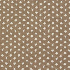 Baumwollstoff Mini Sterne taupe weiß