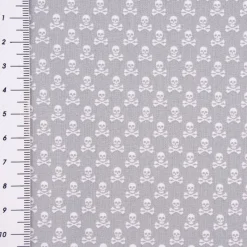 Baumwollstoff Mini Totenköpfe grau 1,45m Breite