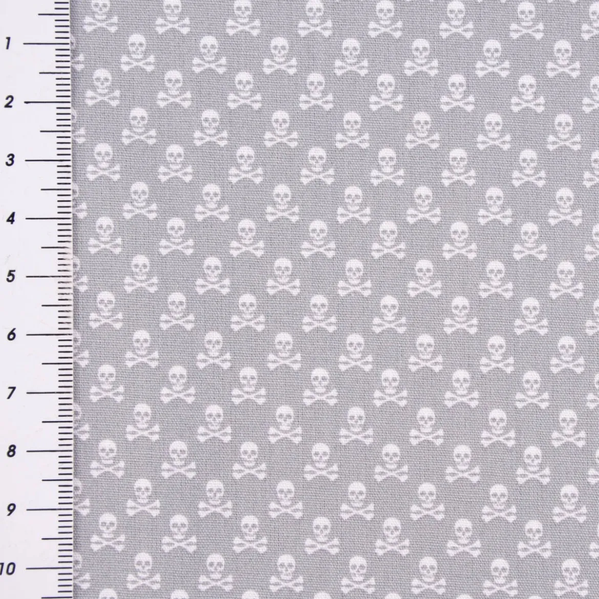 Baumwollstoff Mini Totenköpfe grau 1,45m Breite