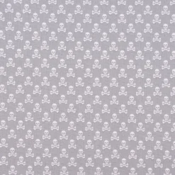 Baumwollstoff Mini Totenköpfe grau 1,45m Breite