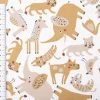 Baumwollstoff Mizoun Tiere weiß beige 1,47m Breite