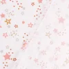 Baumwollstoff Organic Bio LYRA Sterne weiß rosa hellgrau goldfarbig 1,5m Breite