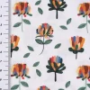 Baumwollstoff Organic Bio Popeline Blume mit bunten Blüten weiß bunt 1,50m Breite