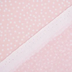 Baumwollstoff Pallino Punkte Tüpfelchen Flocken rosa weiß 1,40m Breite