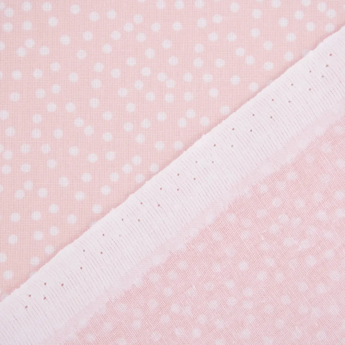 Baumwollstoff Pallino Punkte Tüpfelchen Flocken rosa weiß 1,40m Breite