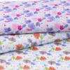 Baumwollstoff Palmenblätter Herbstblätter weiß blau grün orange rosa 1,4m Breite