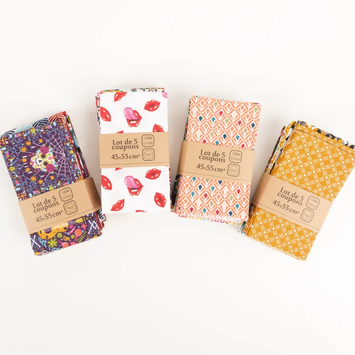 Baumwollstoff Patchwork Set Fiesta mit 5 Stoffabschnitten 44x55cm