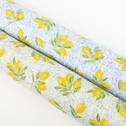 Baumwollstoff Percale Algarve Zitronen grün 1,5m Breite