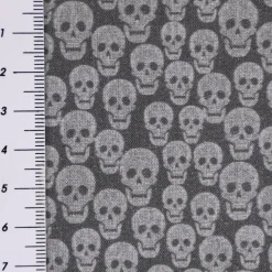 Baumwollstoff Perkal Digitaldruck Mini Totenköpfe grau dunkelgrau 1,50m Breite