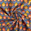 Baumwollstoff Perkal Retro Blumen Luka blau orange gelb 1,5m Breite