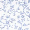 Baumwollstoff Perkal Retro Blumenranken Elisabeth ecru blau 1,5m Breite