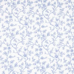 Baumwollstoff Perkal Retro Blumenranken Elisabeth ecru blau 1,5m Breite
