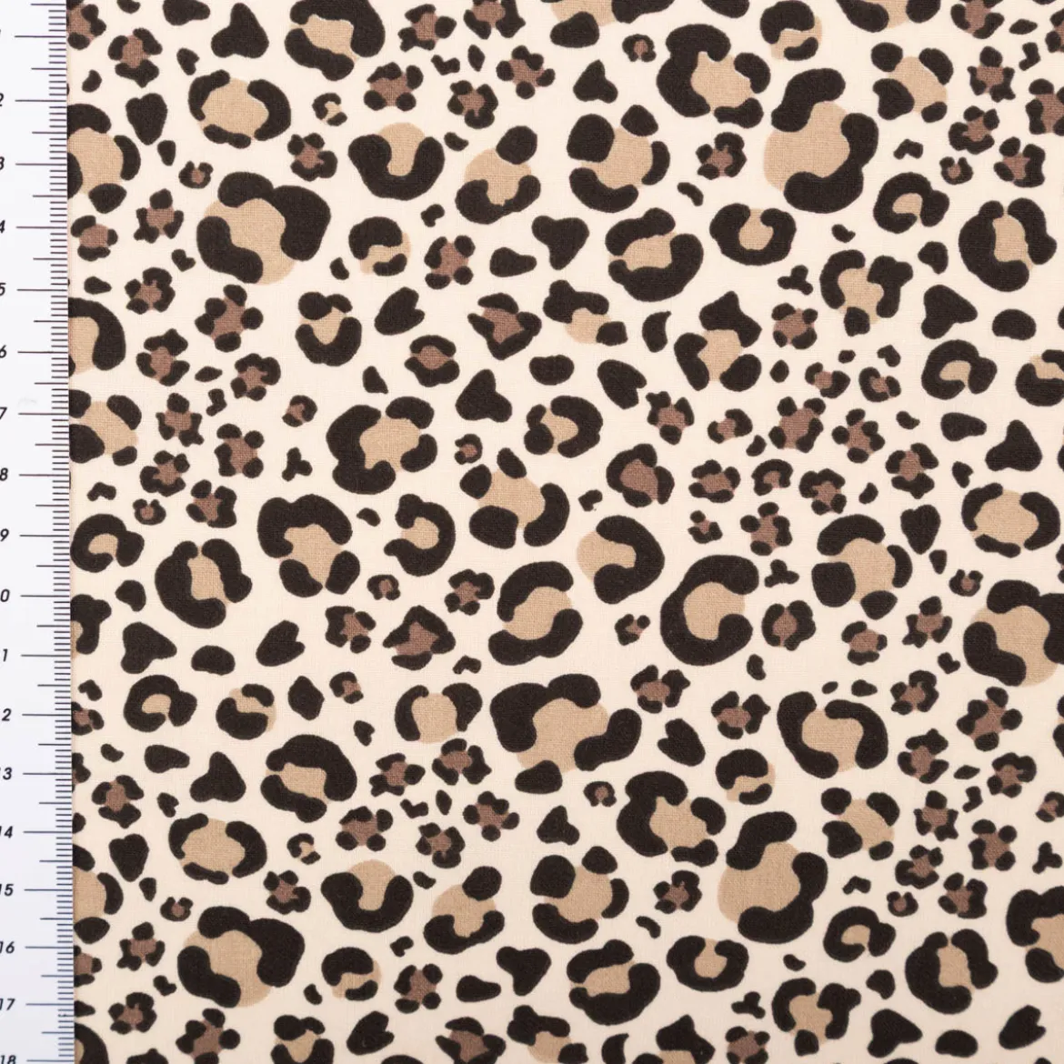 Baumwollstoff Popeline Benja Leopardenmuster beige grau 1,50m Breite