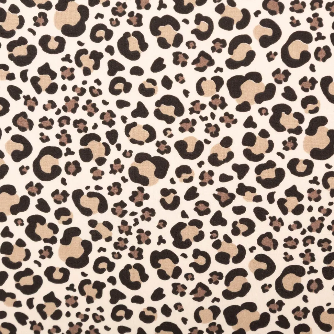 Baumwollstoff Popeline Benja Leopardenmuster beige grau 1,50m Breite