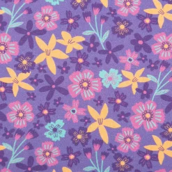 Baumwollstoff Popeline Blumen lila bunt 1,48m Breite