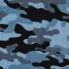 Baumwollstoff Popeline Camouflage Tarnmuster blau schwarz 1,45m Breite