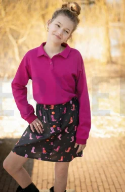 Baumwollstoff Popeline Cowboy Boots schwarz pink 1,48m Breite