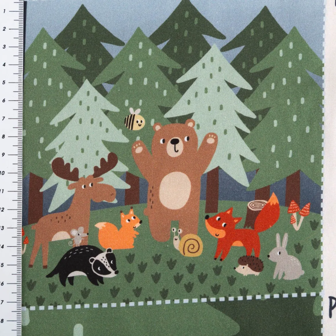 Baumwollstoff Popeline Digitaldruck Baby Spielbogen Forest Panel 1,50 Breite