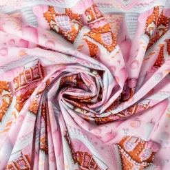 Baumwollstoff Popeline Digitaldruck Weihnachtsstoff Gretel Lebkuchenhaus rosa 1,47m Breite