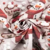 Baumwollstoff Popeline Digitaldruck Weihnachtsstoff Marshmallow Schneemänner grau rot1,47m Breite