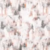 Baumwollstoff Popeline Digitaldruck Weihnachtsstoff Lichterhäuser grau beige 1,47m Breite