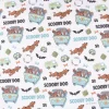 Baumwollstoff Popeline Digitaldruck Scooby-Doo weiß grün schwarz 1,5m Breite