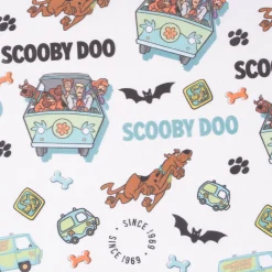 Baumwollstoff Popeline Digitaldruck Scooby-Doo weiß grün schwarz 1,5m Breite