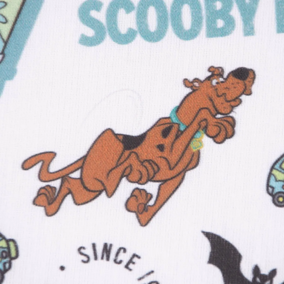 Baumwollstoff Popeline Digitaldruck Scooby-Doo weiß grün schwarz 1,5m Breite
