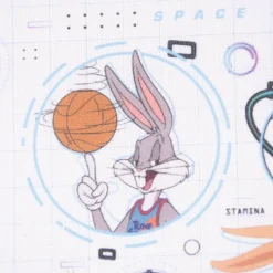 Baumwollstoff Popeline Digitaldruck Space Jam Tune Squad weiß blau bunt 1,5m Breite