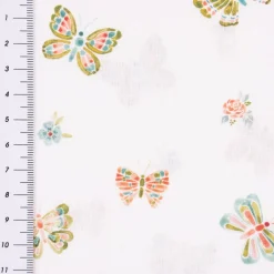 Baumwollstoff Popeline Digitaldruck Butterflies Schmetterlinge weiß 1,4m Breite