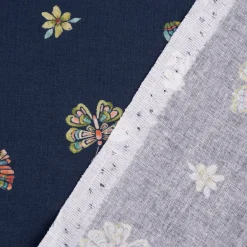 Baumwollstoff Popeline Digitaldruck Butterflies Schmetterlinge dunkelblau 1,4m Breite