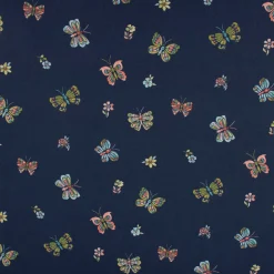 Baumwollstoff Popeline Digitaldruck Butterflies Schmetterlinge dunkelblau 1,4m Breite