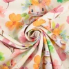 Baumwollstoff Popeline Digitaldruck Kaninchen mit Blumen ecru rosa orange grün 1,47m Breite