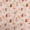 Baumwollstoff Popeline Digitaldruck Tiere Blumenwiese weiß beige grün 1,47m Breite