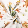 Baumwollstoff Popeline Digitaldruck Nochou Waldtiere Christbaum weiß grün 1,50m Breite