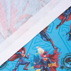 Baumwollstoff Popeline Digitaldruck Superman™© blau rot schwarz gelb 1,5m Breite