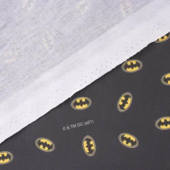 Baumwollstoff Popeline Digitaldruck Batman™© Batsignal schwarz gelb weiß 1,5m Breite