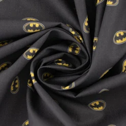 Baumwollstoff Popeline Digitaldruck Batman™© Batsignal schwarz gelb weiß 1,5m Breite