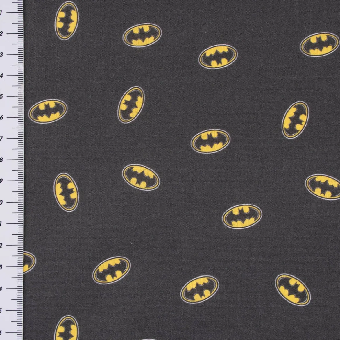 Baumwollstoff Popeline Digitaldruck Batman™© Batsignal schwarz gelb weiß 1,5m Breite