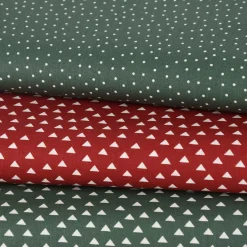 Baumwollstoff Popeline Dreiecke klein rot weiß 1,45m Breite