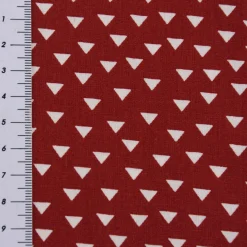 Baumwollstoff Popeline Dreiecke klein rot weiß 1,45m Breite