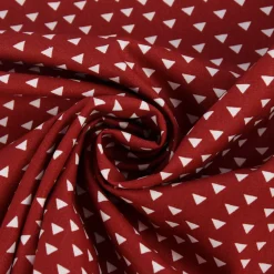 Baumwollstoff Popeline Dreiecke klein rot weiß 1,45m Breite