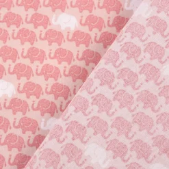 Baumwollstoff Popeline Elefanten klein rosa weiß 1,5m Breite